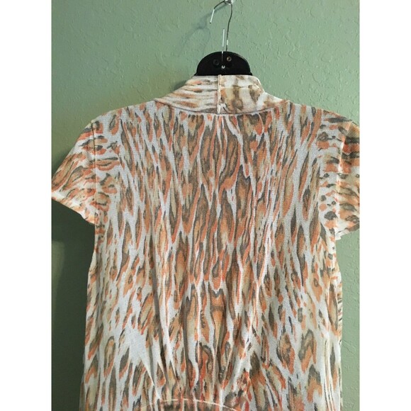 Alberto Makali Asymmetrical Open Animal Print Cardigan Short Sleeve  Size L. - Picture 5 of 6